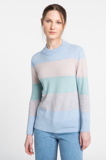 Kinross factory Cashmere Striped Cashmere Sweater M