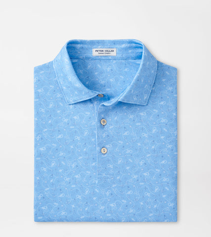 Peter Millar Show Me The Way Performance Jersey Polo in Cottage Blue