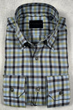 Calder Carmel Melange Twill Exploded Gingham Sport Shirt in Apple