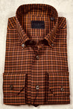 Calder Carmel Melange Twill Gingham Sport Shirt in Ember