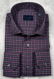 Calder Carmel Melange Twill Gingham Sport Shirt in Plum