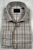 Calder Carmel Luxury 100's Melange Peached Twill Herringbone Sport Shirt in Fog