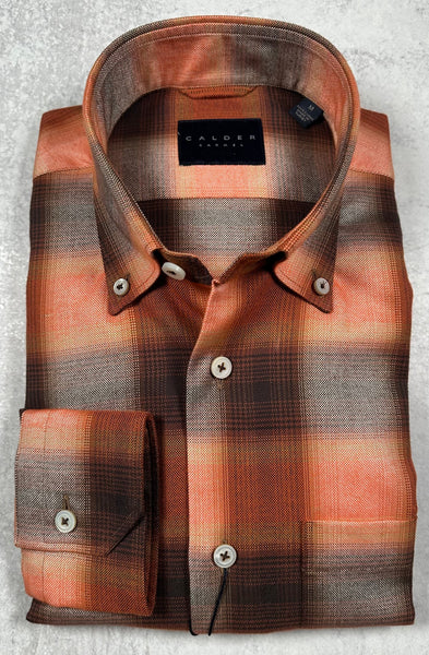 Calder Carmel Ultimate Brushed Oxford Ombre Sport Shirt in Ember