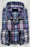 Calder Carmel Ultimate Luxe Double Twisted Plaid Flannel Sport Shirt in Plum