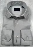 Calder Carmel Luxury 120's Micro Dobby Parque Solid Sport Shirt in Silver