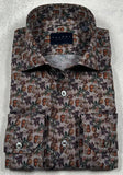 Calder Carmel Harvest Floral On Twill Melange Sport Shirt in Ember