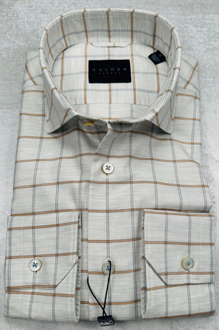 Calder Carmel Luxury Panama Oxford Sport Shirt in Sand