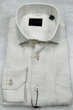 Calder Carmel Luxury Linen Cotton Twill Sport Shirt in Fog