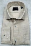 Calder Carmel Luxury Linen Cotton Twill Sport Shirt in Sand