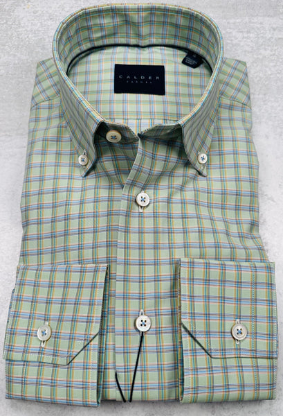 Calder Carmel Luxury Superfine Twill Sport Shirt in Olive