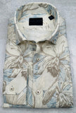 Calder Carmel Luxury Italian Printed Linen Sport Shirt in Sand