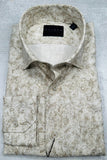 Calder Carmel Luxury Italian Printed Panama Sport Shirt in Sand