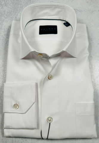 Calder Carmel Luxury 100'S 2Ply Twill Solid Sport Shirt in White