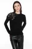 Kinross Cashmere Lace Applique Crew