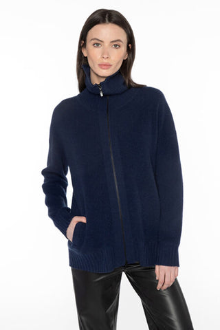 Kinross Cashmere Thermal Sporty Zip Cardigan