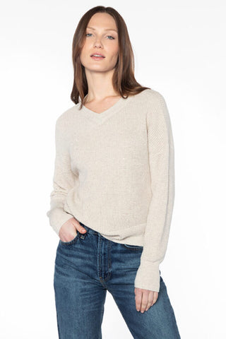 Kinross Cashmere Thermal Sequin Vee