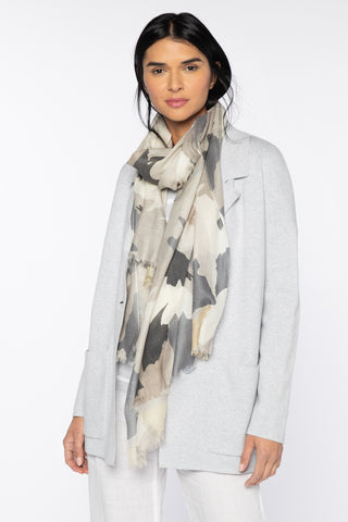 Kinross Cashmere Abstract Leaves Print