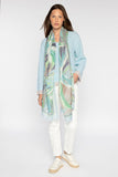 Kinross Cashmere Palm Print Scarf - Surf