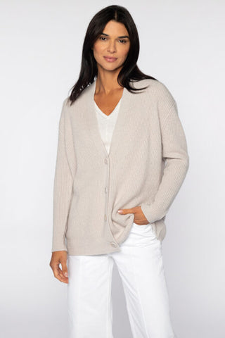 Kinross Cashmere Boyfriend Cable Cardigan