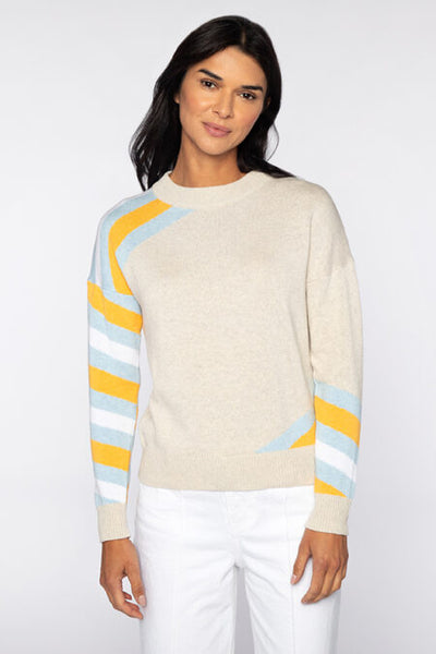 Kinross Cashmere Intarsia Stripe Crew