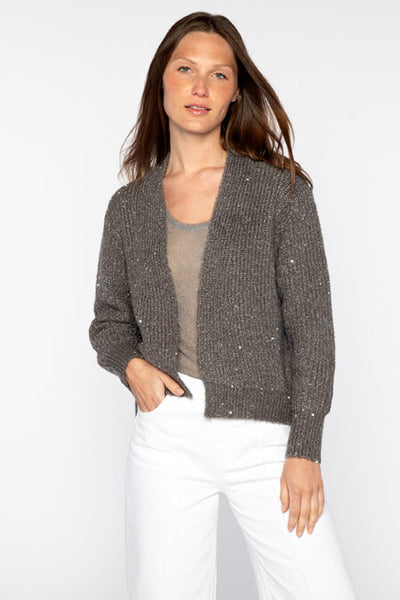 Kinross Cashmere Sequin Rib Cardigan