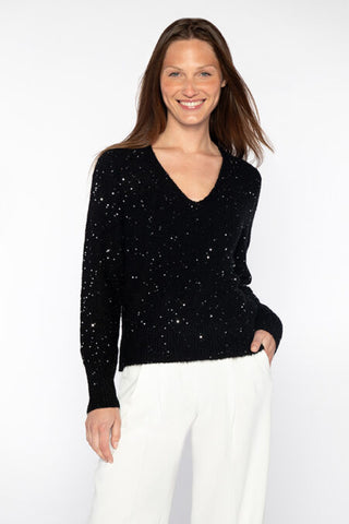 Kinross Cashmere Sequin Vee