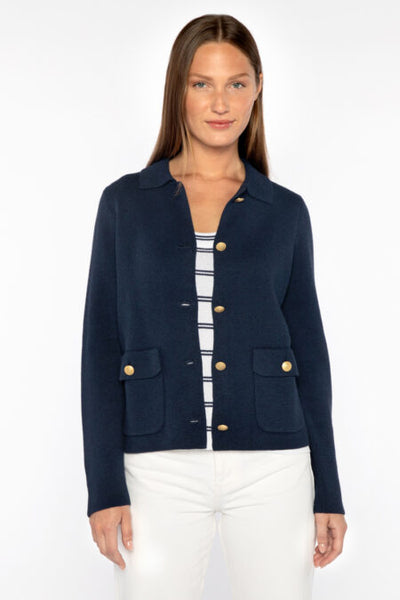 Kinross Cashmere Short Tailored Cardigan