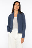 Kinross Cashmere Crop Zip Cardigan