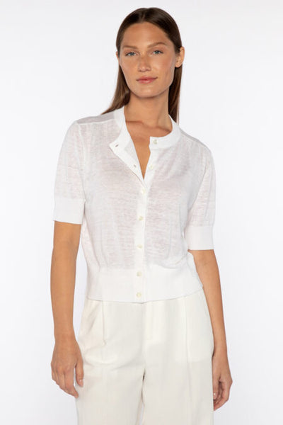 Kinross Cashmere Gathered Shoulder Crop