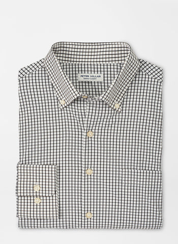 Peter Millar Hanford Performance Twill Sport Shirt in Black