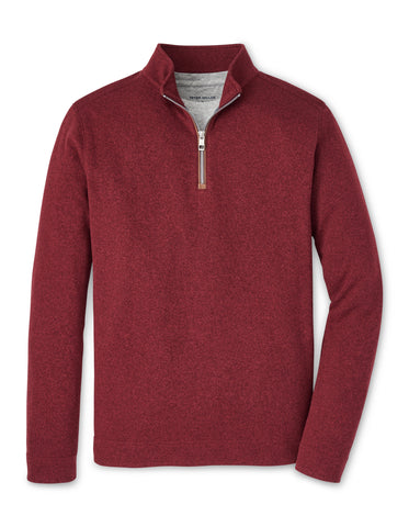 Peter Millar Crown Sweater Fleece Quarter-Zip in Currant