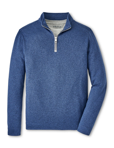 Peter Millar Crown Sweater Fleece Quarter-Zip in Ocean Blue