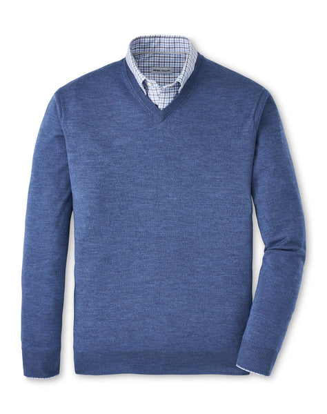 Peter Millar Autumn Crest V-Neck in Ocean Blue