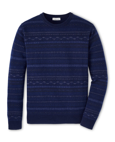 Peter Millar Midnight Fairisle Crewneck Sweater in Navy