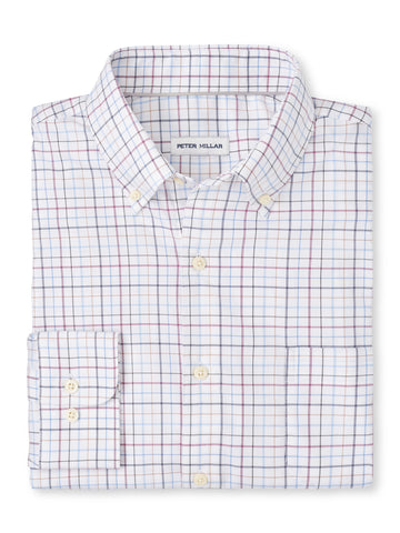 Peter Millar Sydney Crown Lite Cotton-Stretch Sport Shirt in White