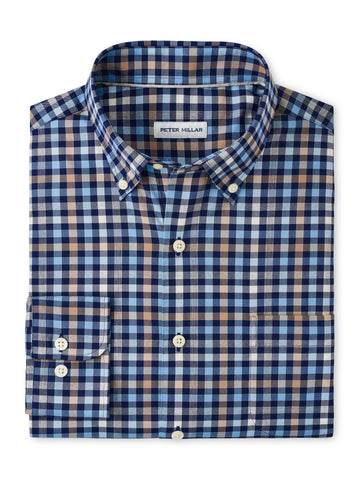 Peter Millar Chambly Crown Lite Cotton-Stretch Sport Shirt in Navy