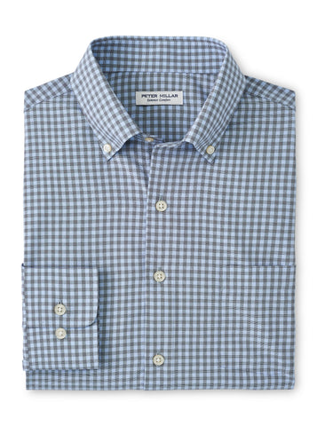 Peter Millar Murray Performance Poplin Sport Shirt in Navy