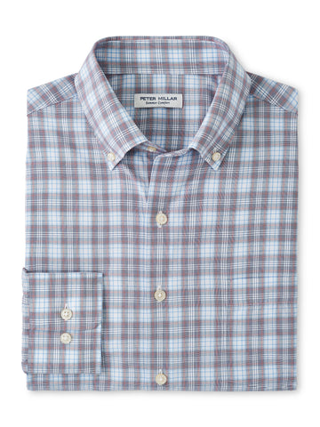 Peter Millar Watson Performance Poplin Sport Shirt in Galaxy