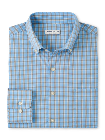 Peter Millar Rivers Performance Twill Sport Shirt in Cottage Blue