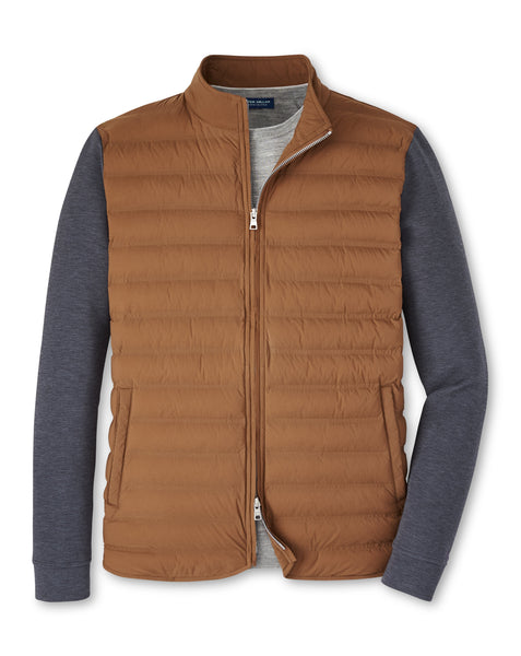 Peter Millar Winsome Hybrid Cardigan in Walnut