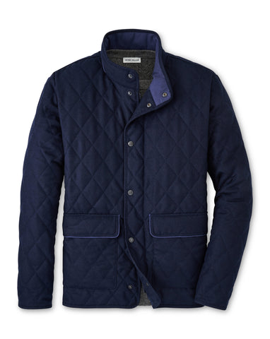 Peter Millar Suffolk Wool Coat in Navy