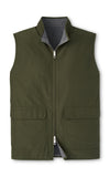 Peter Millar Brentwood Reversible Fleece Vest in Dark Olive