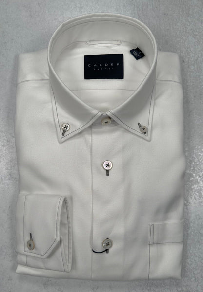 Calder Carmel Ultimate Luxe Oxford Solid Sports Shirt in White