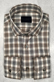 Calder Carmel Luxe Peached Flannel Twill Sports Shirt in Smoke
