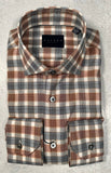 Calder Carmel Luxe Peached Flannel Twill Sports Shirt in Ember