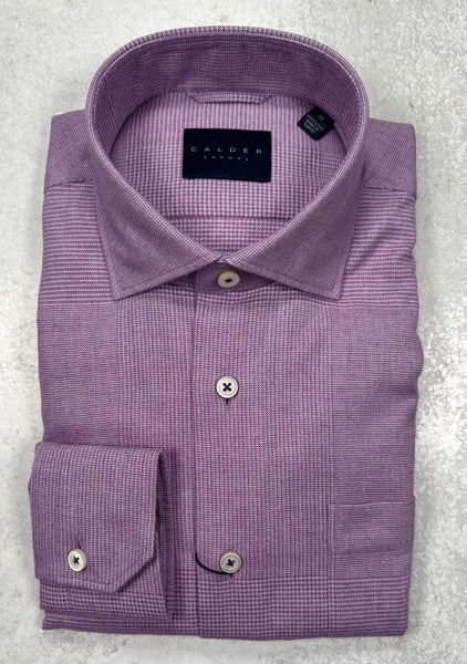 Calder Carmel Luxe Brushed Flannel Twill Sports Shirt in Lavender