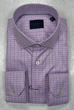 Calder Carmel Luxe Herringbone Twill Check Sports Shirt in Lavender