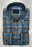 Calder Carmel Ultimate Luxe Twill Plaid Sports Shirt in Sage