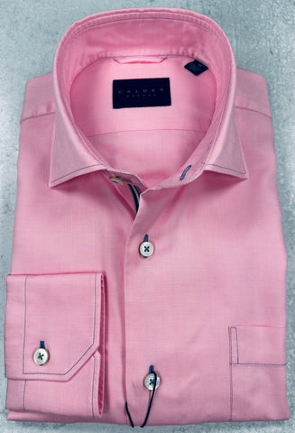 Calder Carmel Solid Panama Melange Sport Shirt in Rose
