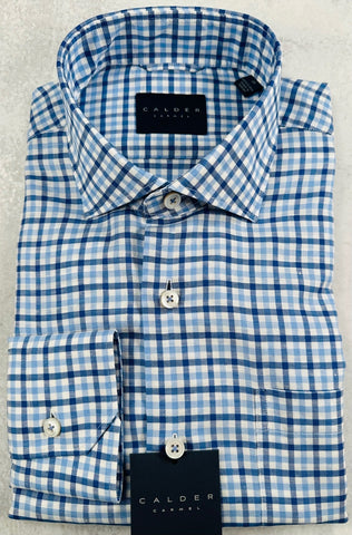 Calder Carmel Cotton/ Linen Twill Sport Shirt in Sky Blue